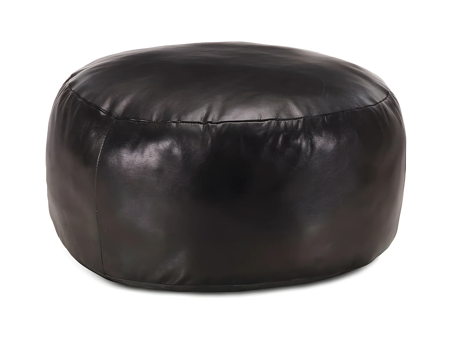 Pouf 60 x 30 cm Noir Cuir véritable de chèvre