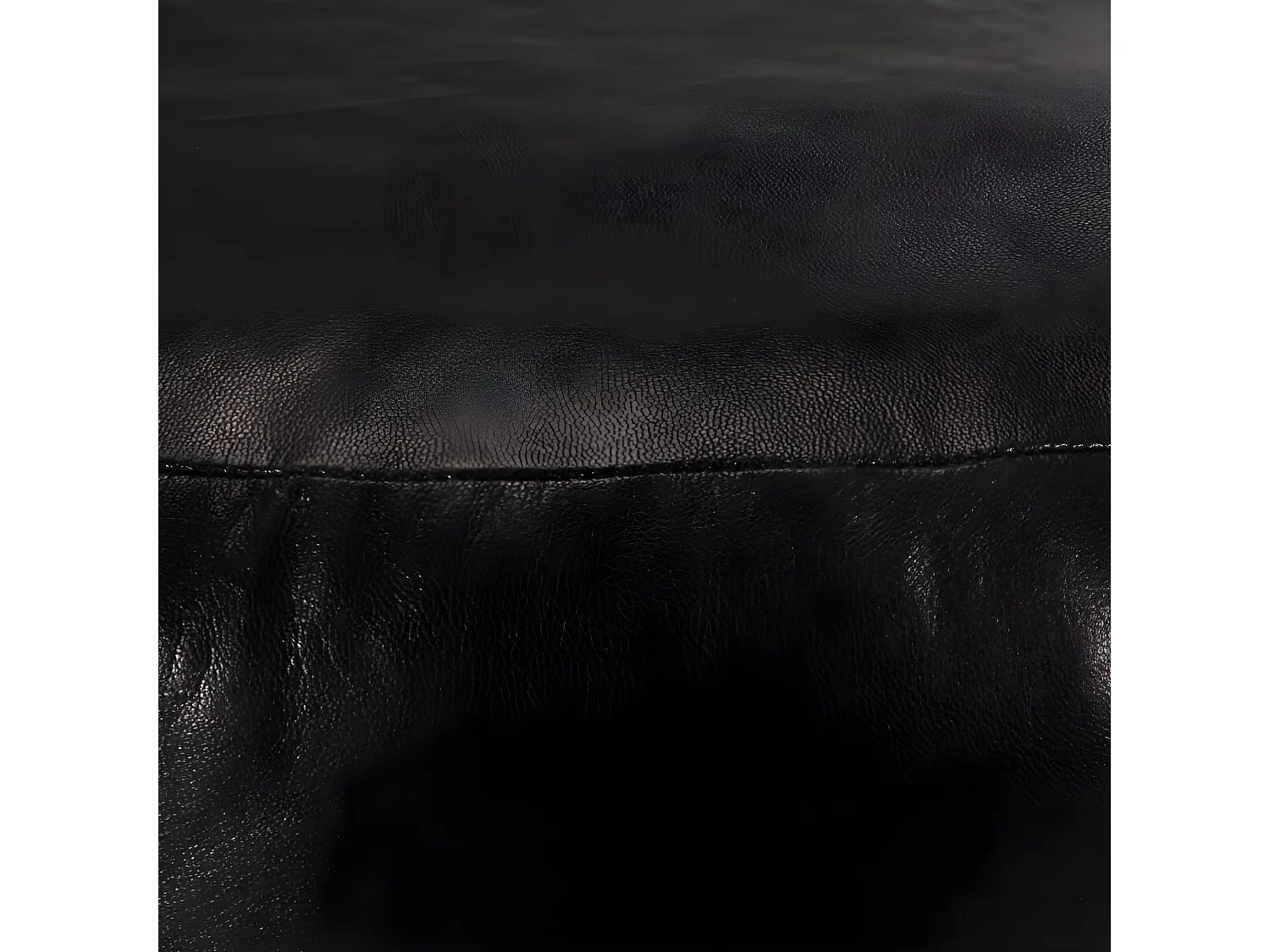 Pouf 60 x 30 cm Noir Cuir véritable de chèvre