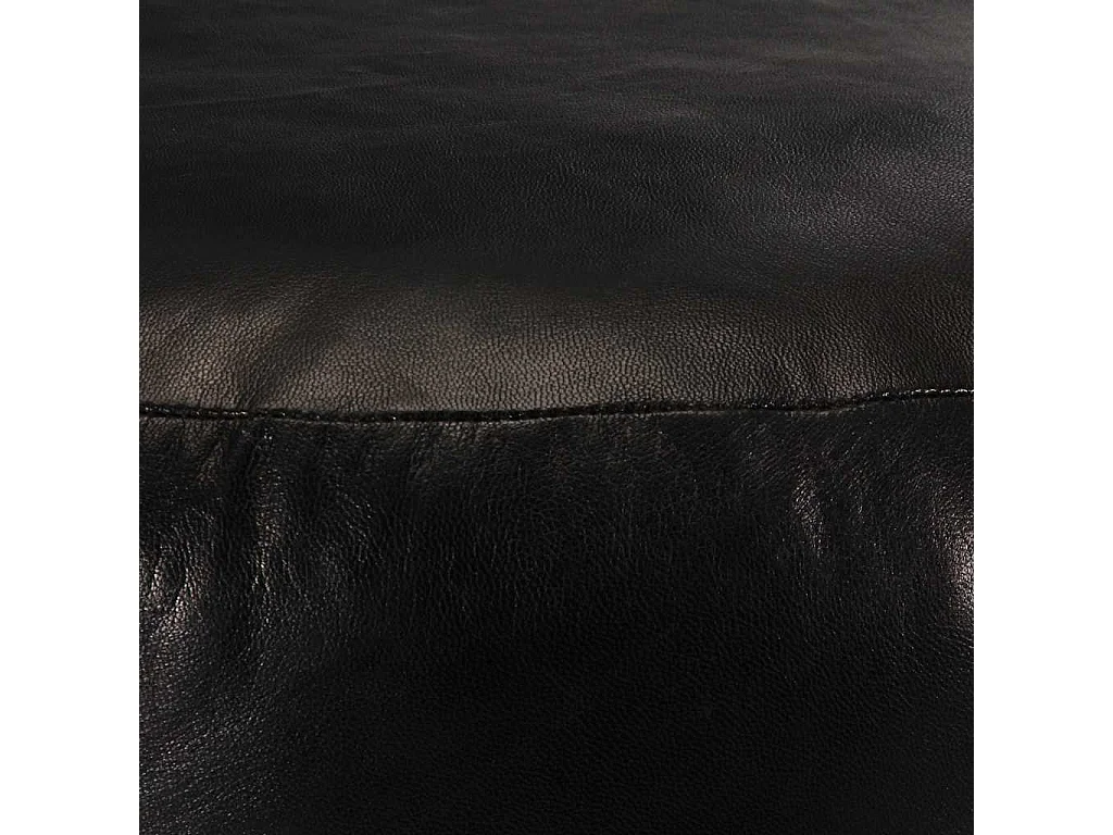 Pouf 60 x 30 cm Noir Cuir véritable de chèvre