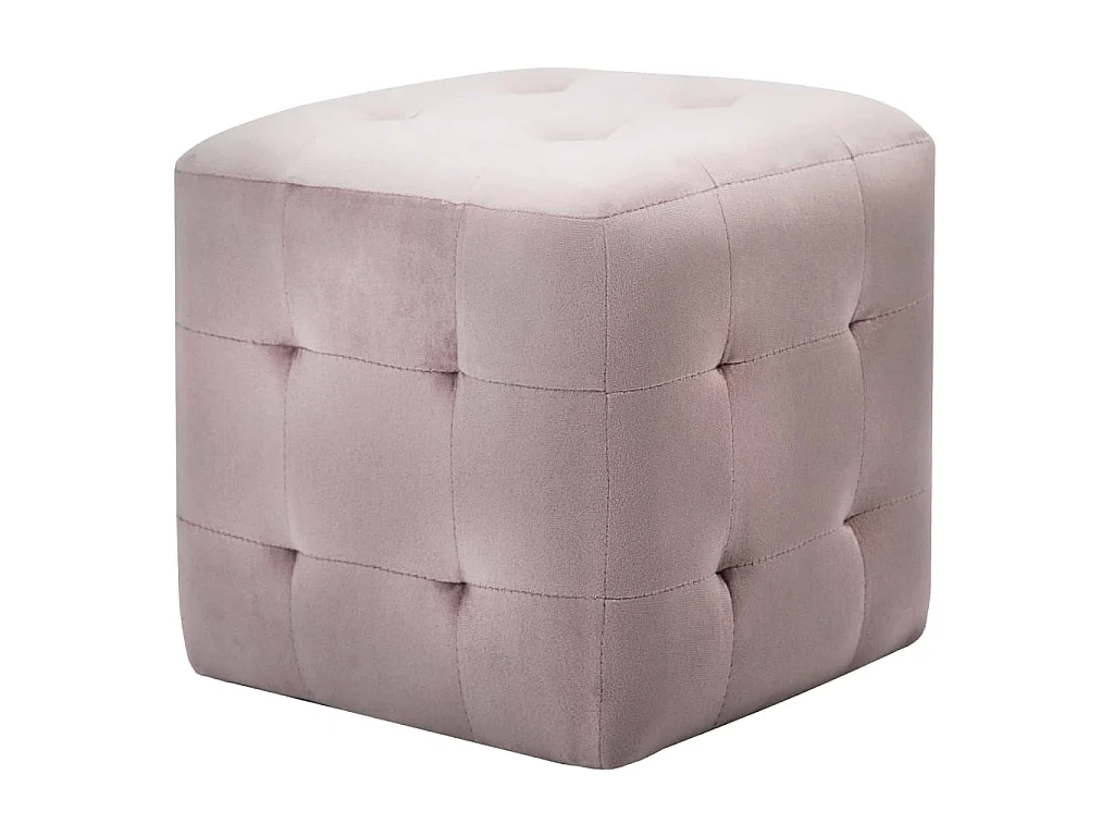 Pouf 2 Stk. Rosa 30x30x30 cm Samtstoff