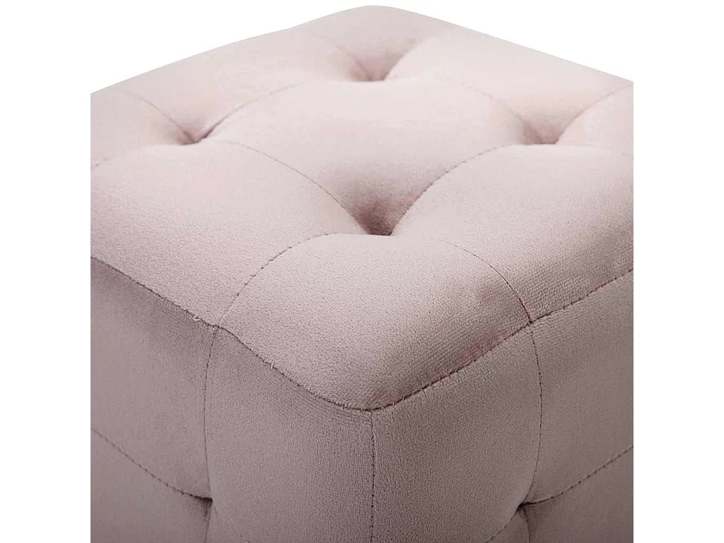 2 pcs Poufs Rose 30 x 30 x 30 cm Tissu velours