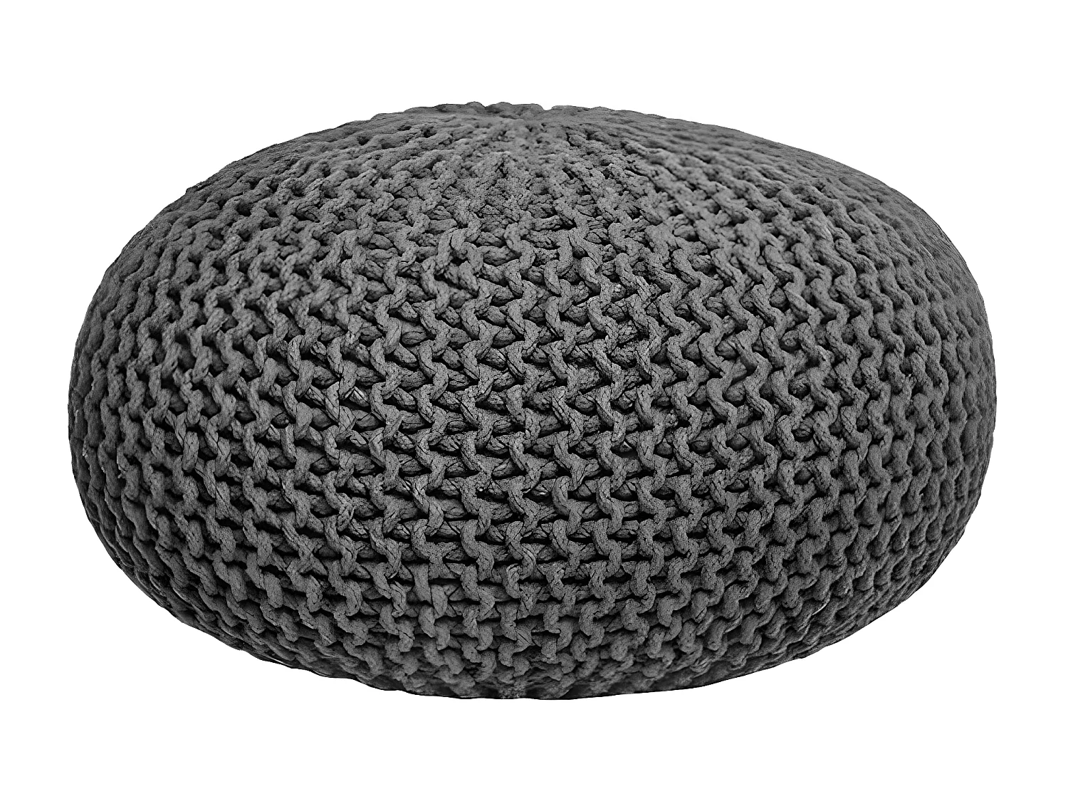 Pouf tricoté Coton L Gris foncé