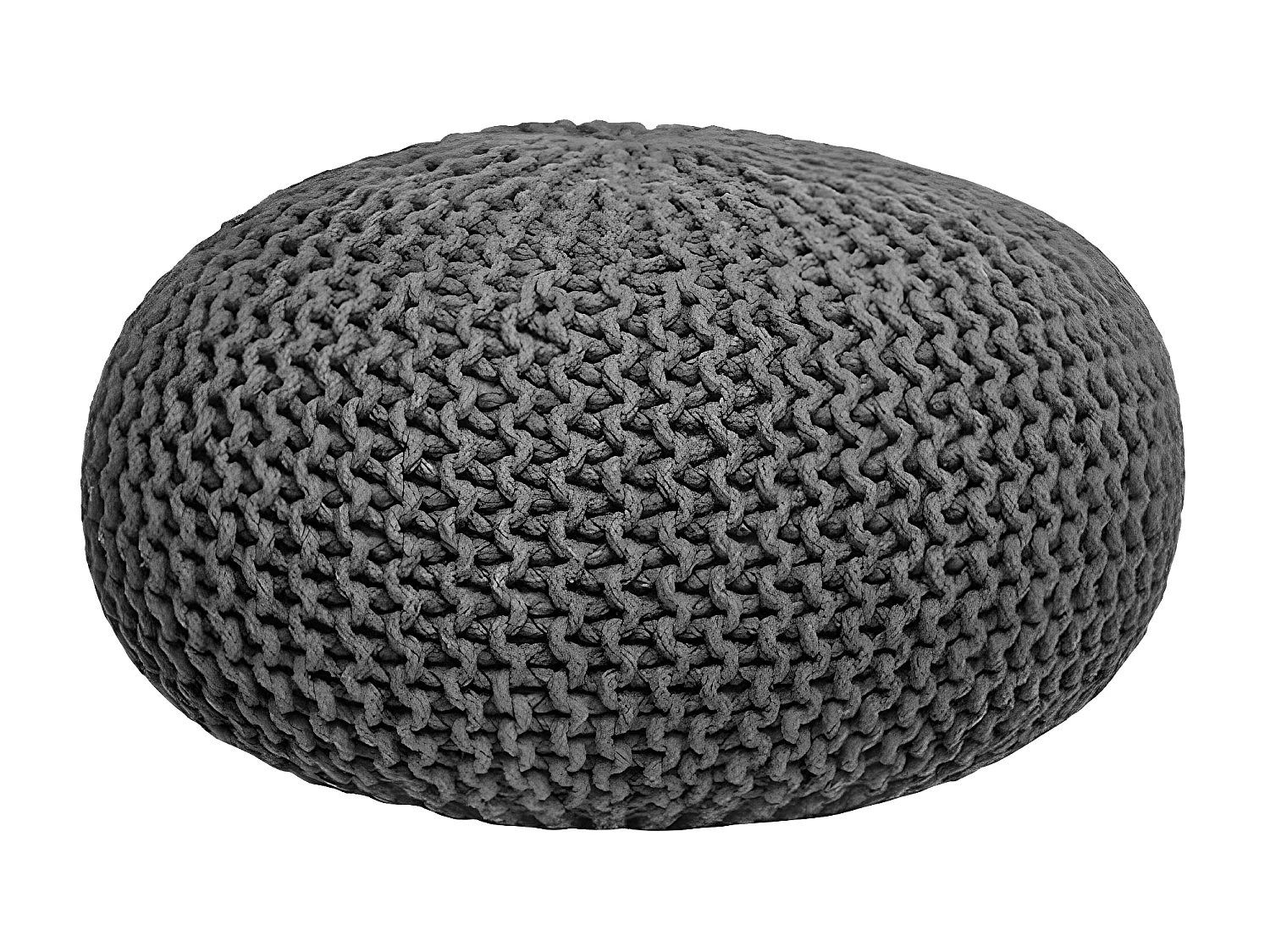 Pouf tricoté Coton L Gris foncé