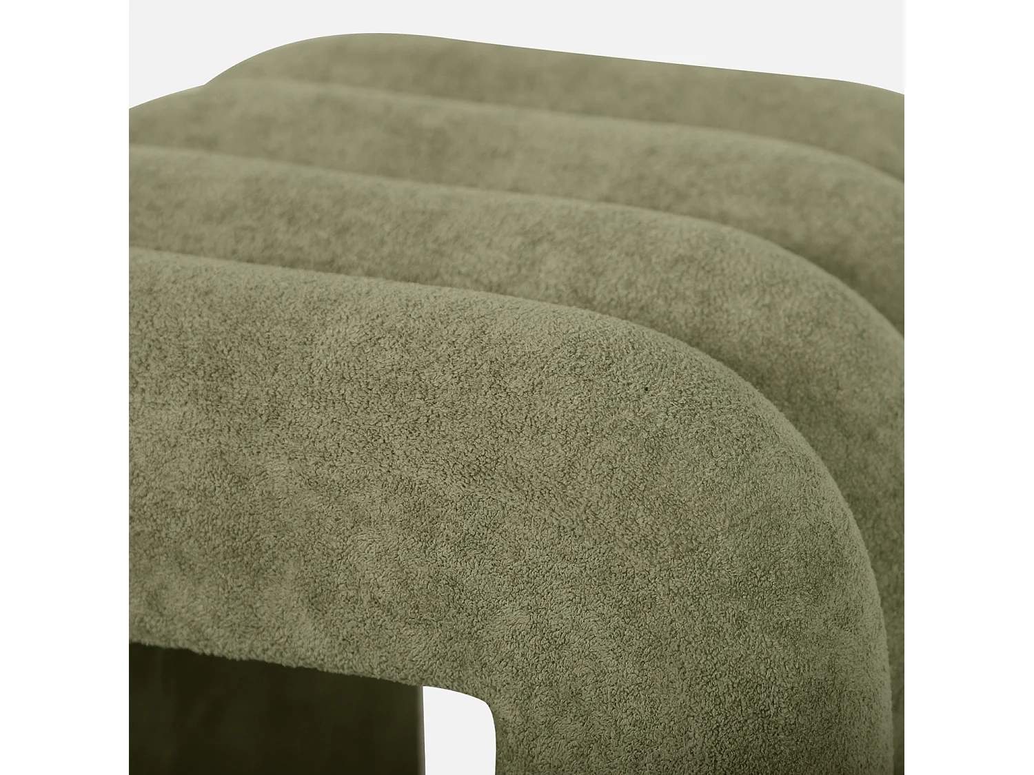 Set di 2 pouf contemporanei, tessuto, verde