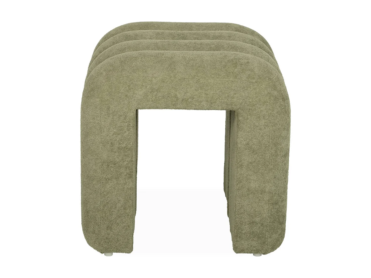 Set di 2 pouf contemporanei, tessuto, verde