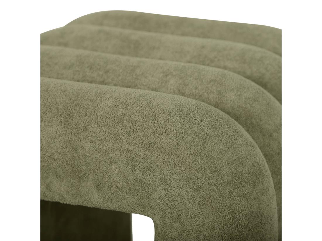 vente unique Set de 2 poufs contemporains en tissu vvert