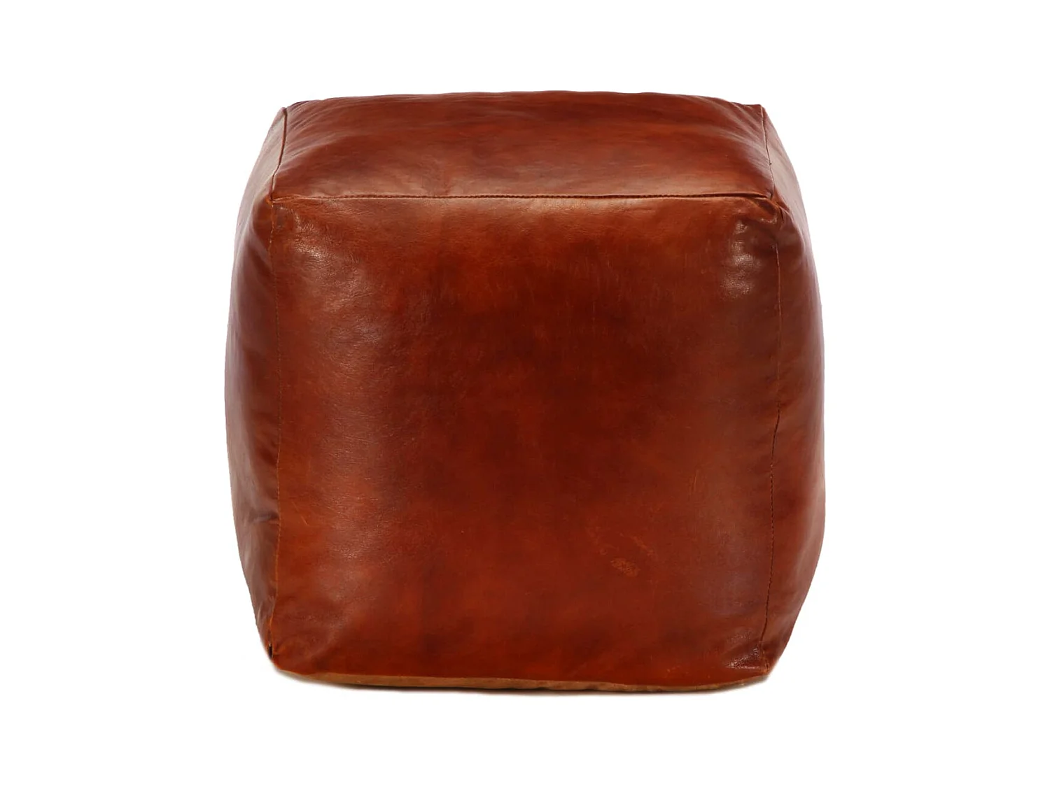 Poef 40x40x40 cm echt geitenleer tan