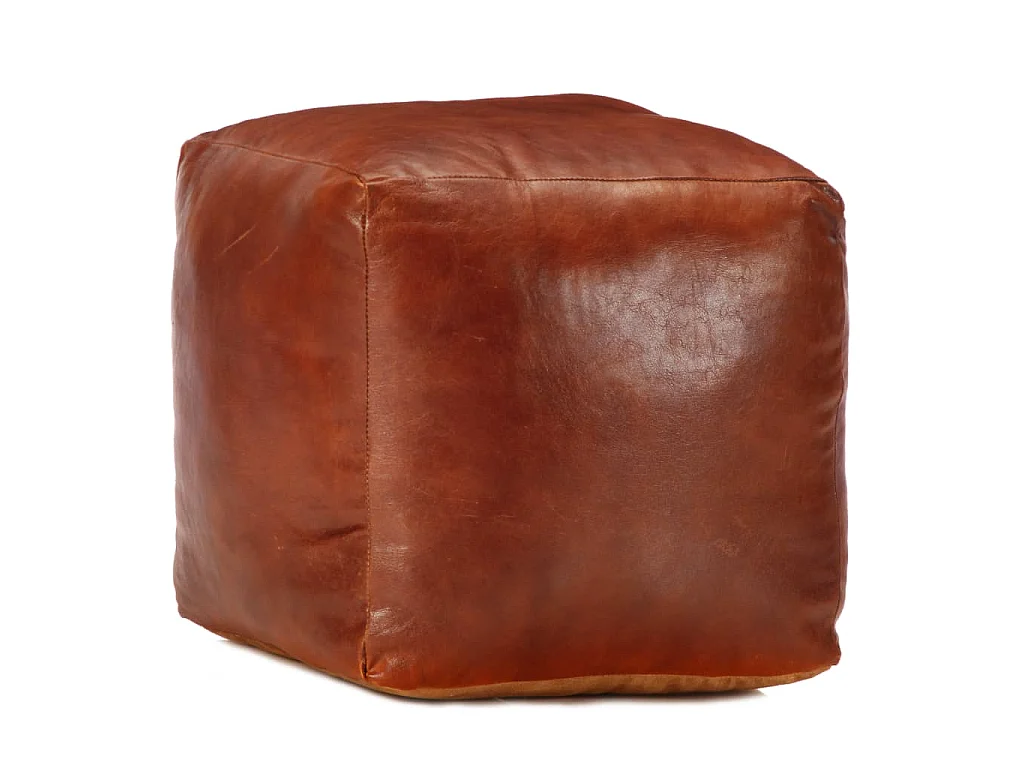 Pouf Tanno 40x40x40 cm in Vera Pelle di Capra