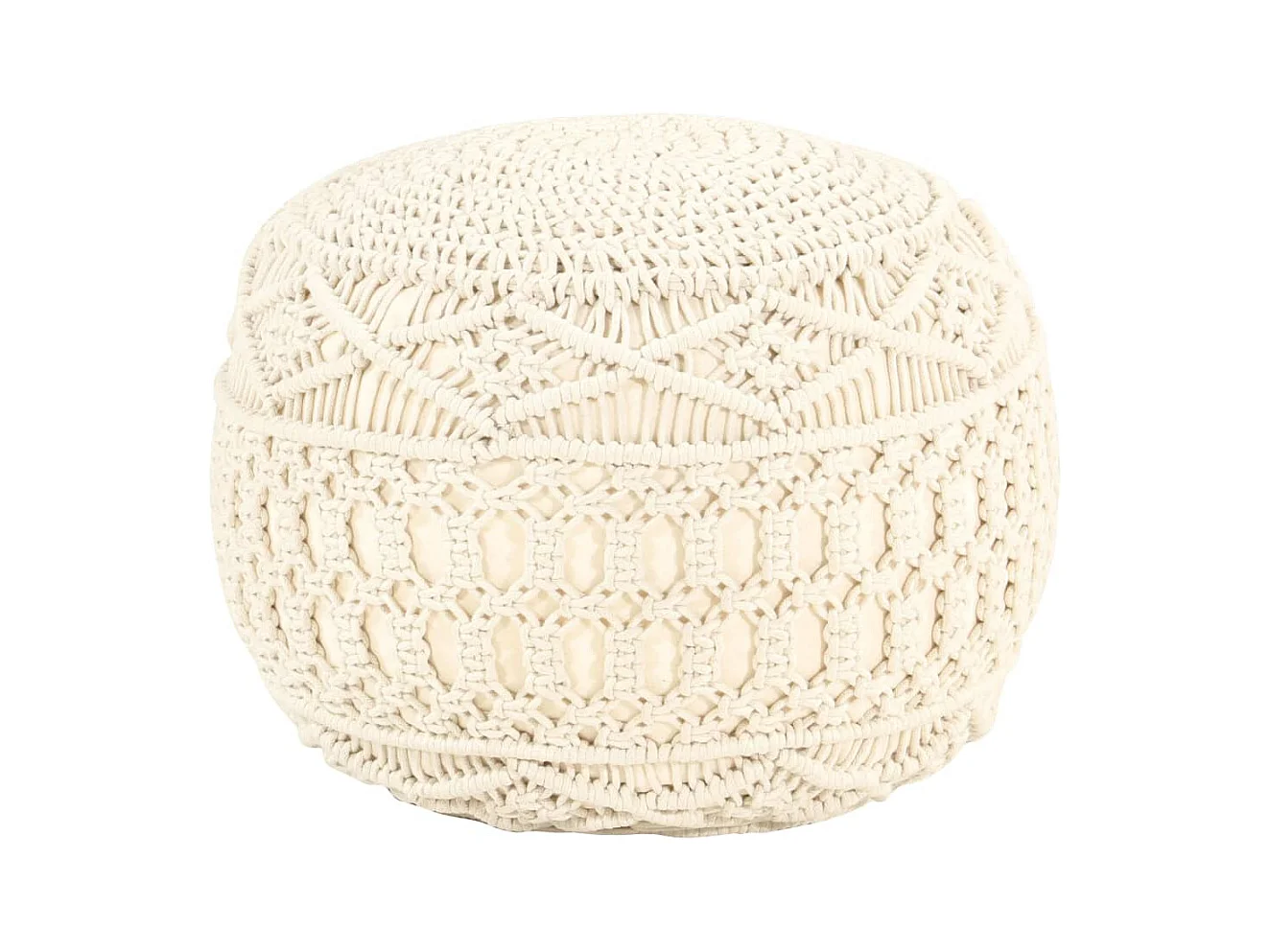 Pouf fait à la main en macramé 45x30 cm Coton