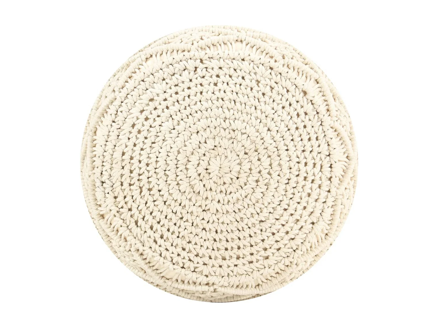Pouf fait à la main en macramé 45x30 cm Coton