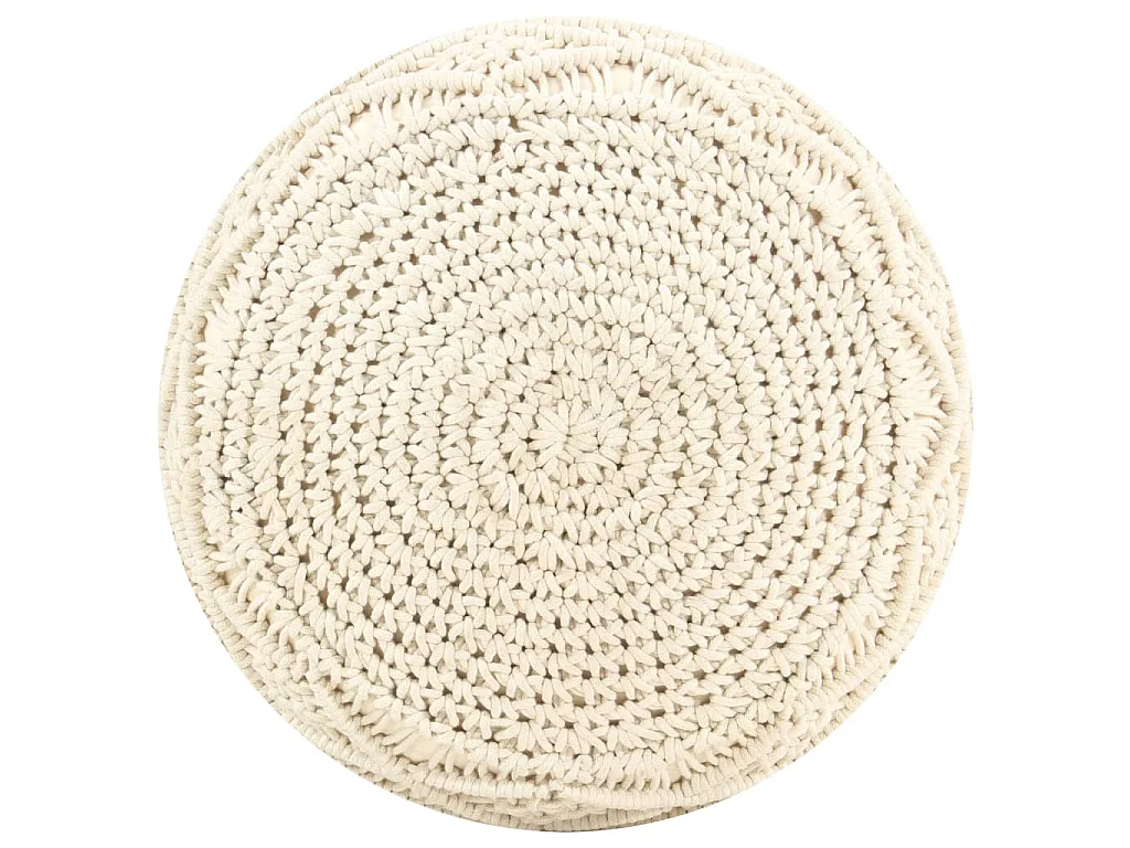 Makramee Sitzpuff Handgefertigt 45x30 cm Baumwolle