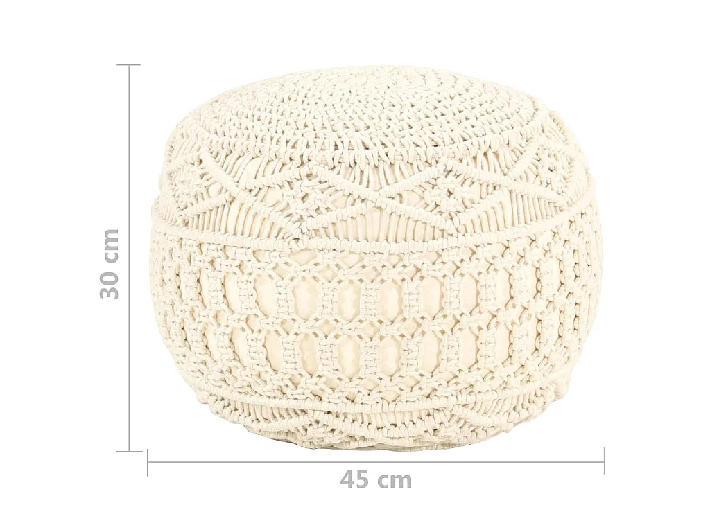 Makramee Sitzpuff Handgefertigt 45x30 cm Baumwolle
