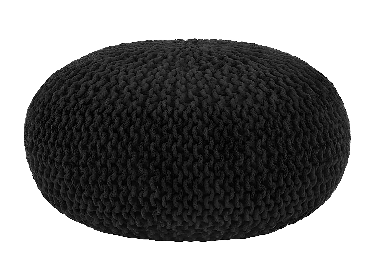 Pouf tricoté Coton L Noir