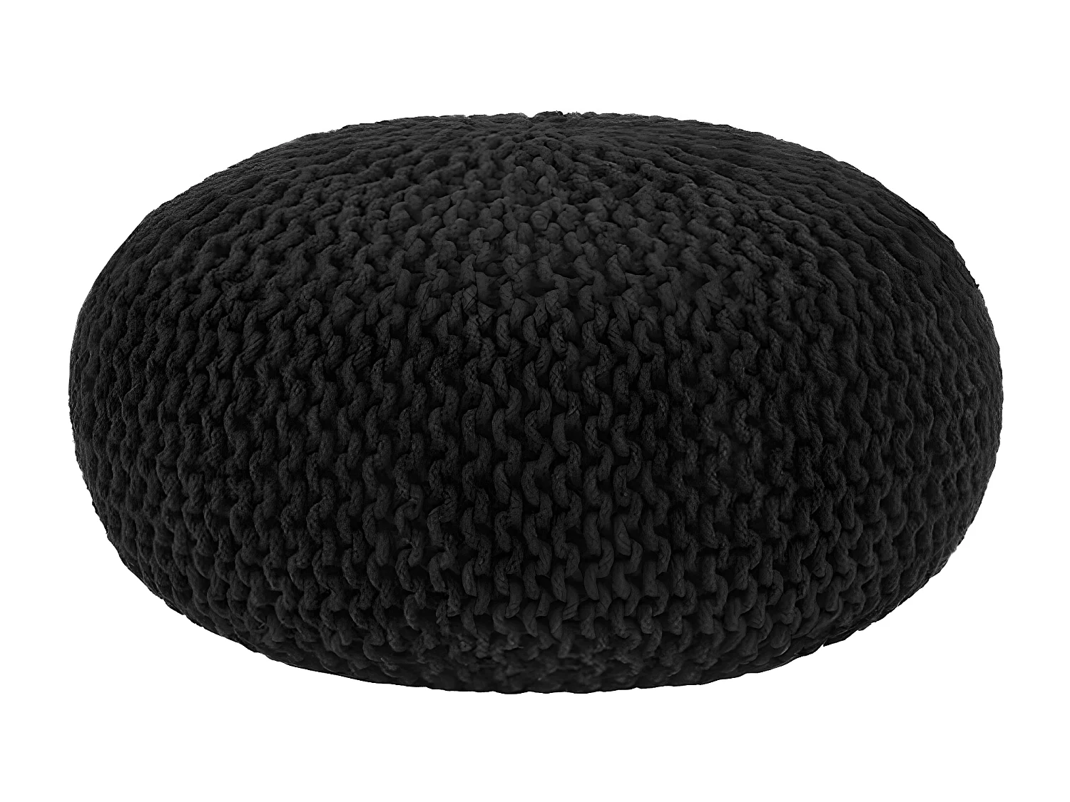 Pouf tricoté Coton L Noir