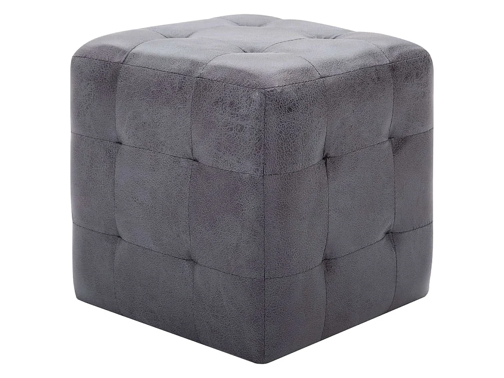 Pouf 2 Stk. Grau 30x30x30 cm Wildleder-Optik