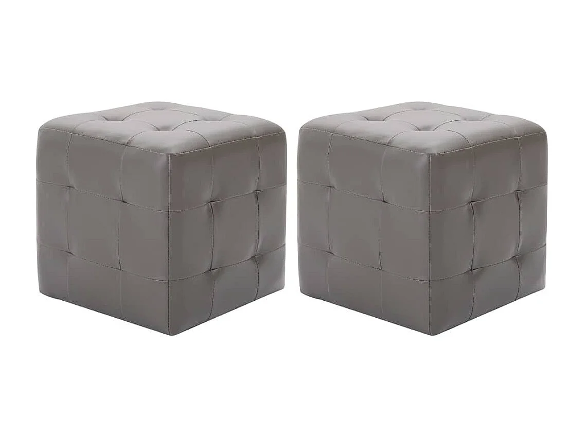 Pouf 2 Stk. Grau 30x30x30 cm Kunstleder