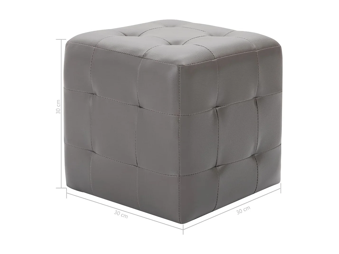 Pouf 2 Stk. Grau 30x30x30 cm Kunstleder