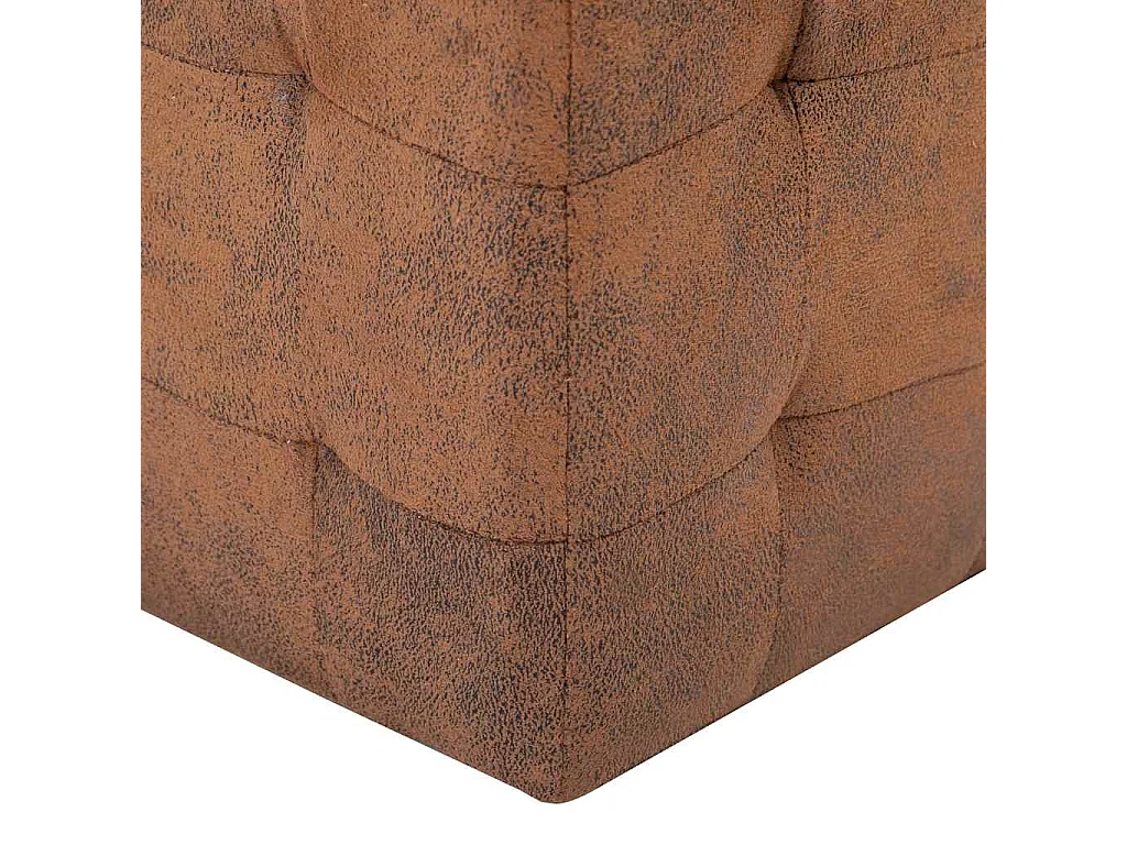 Pufe 2 pcs 30x30x30 cm camurça castanho