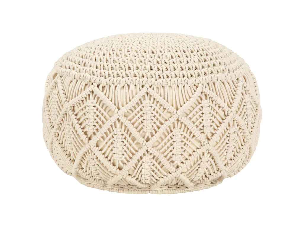 Poef macramé handgemaakt 45x30 cm katoen