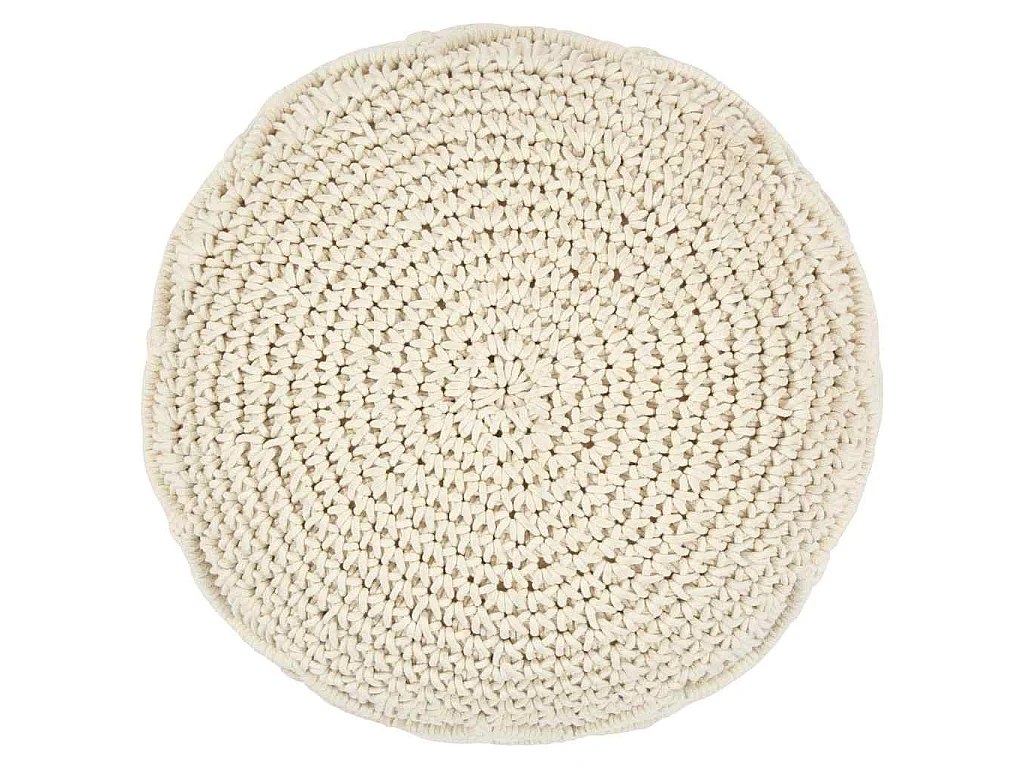 Poef macramé handgemaakt 45x30 cm katoen