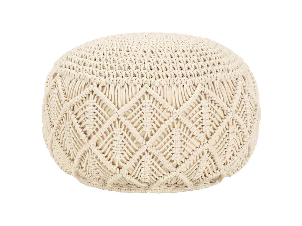 Pouf fait à la main en macramé 45 x 30 cm Coton