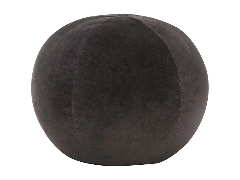 Puf de terciopelo de algodón gris antracita 50x35 cm