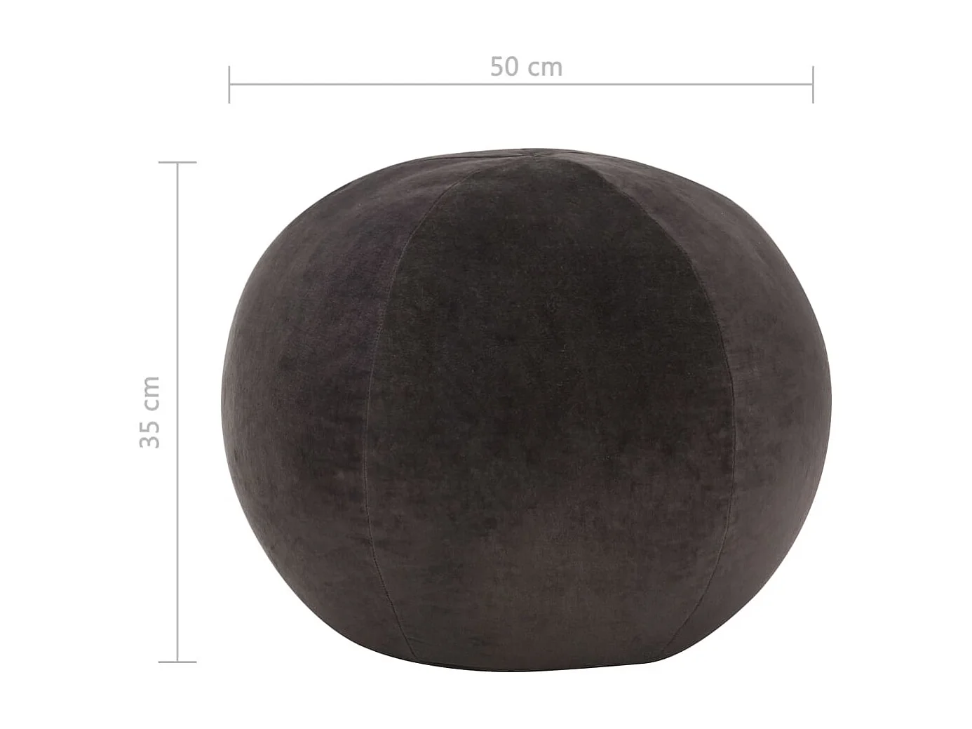 Pouf Velours de coton 50 x 35 cm Anthracite