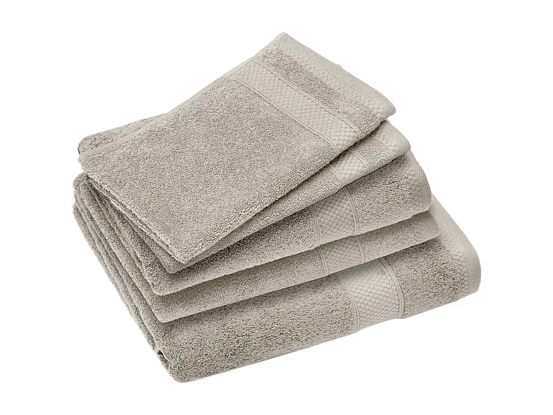 Parure de bain coton 550 g/m2 NAÏA par lot de 5 beige Lin