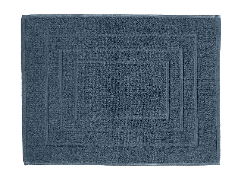 Tapis de bain coton 1000g/m2 collection NAÏA 80x60 cm bleu Orage
