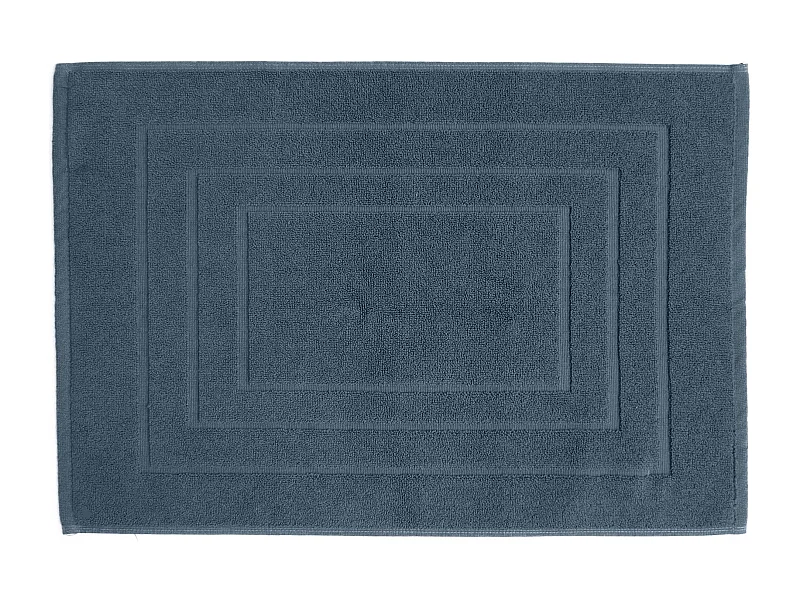 Tapis de bain coton 1000g/m2 collection NAÏA 60x40 cm bleu Orage
