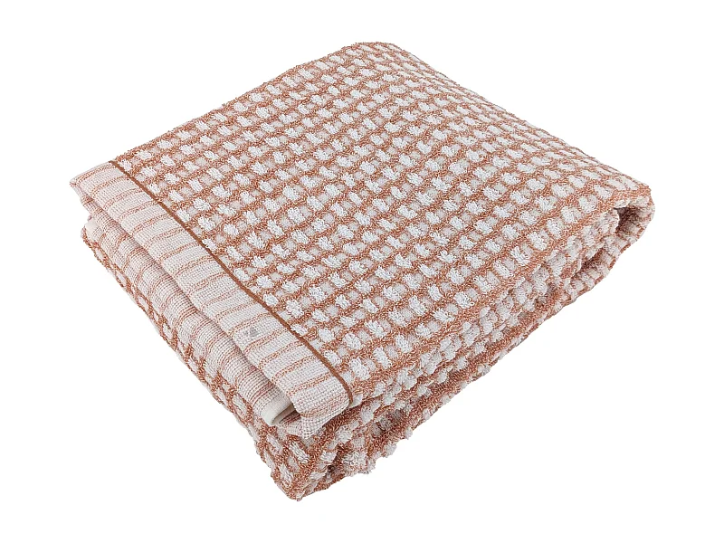Drap de douche 70x140 cm pur coton motifs quadrillés collection GLOW marron