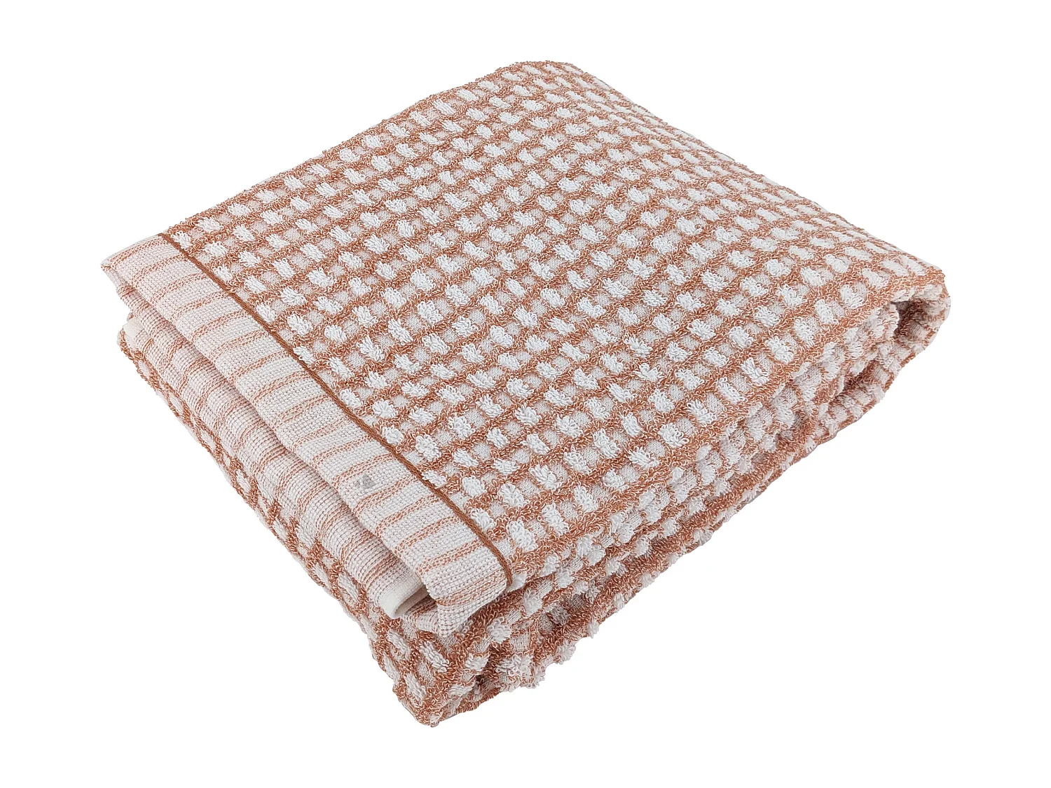 Drap de douche 70x140 cm pur coton motifs quadrillés collection GLOW marron