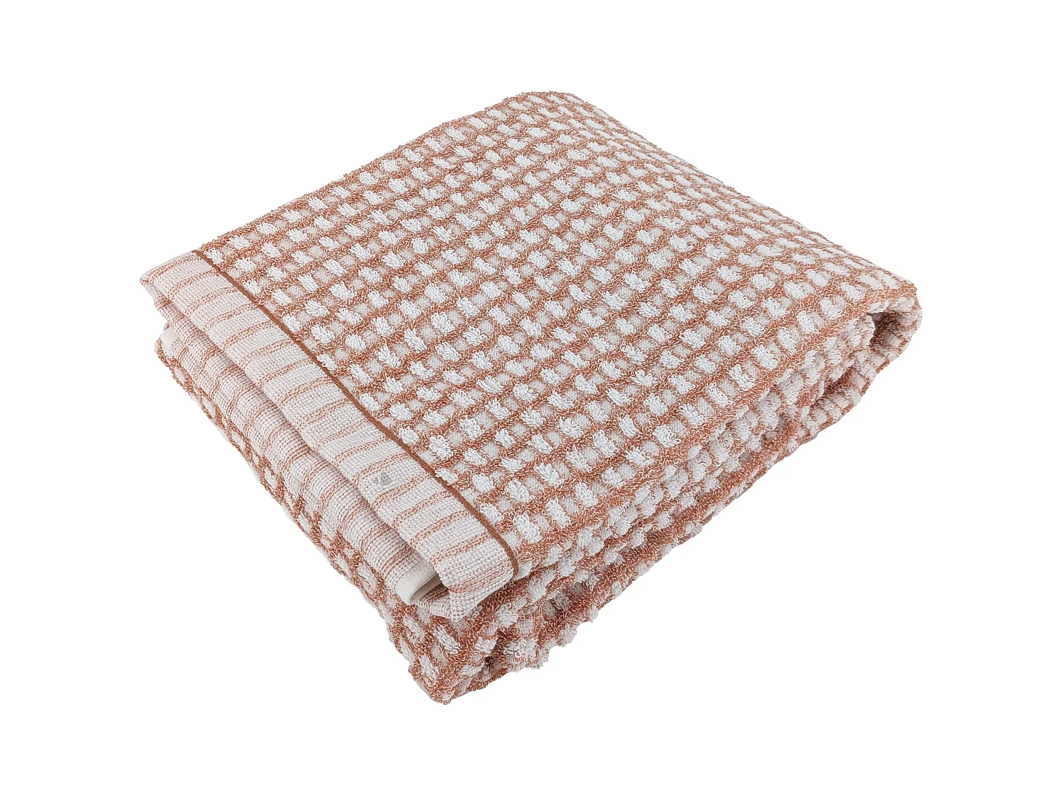 Drap de douche 70x140 cm pur coton motifs quadrillés collection GLOW marron