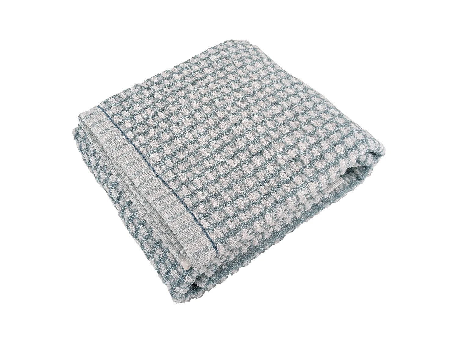 Drap de douche 70x140 cm pur coton motifs quadrillés collection GLOW vert