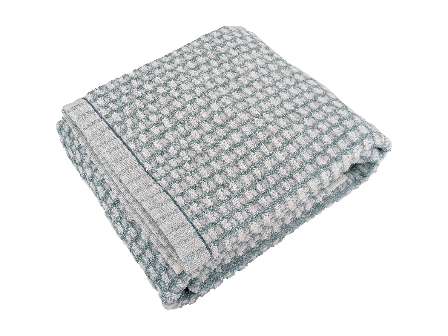 Drap de douche 70x140 cm pur coton motifs quadrillés collection GLOW vert