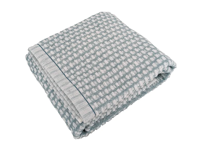 Drap de douche 70x140 cm pur coton motifs quadrillés collection GLOW vert