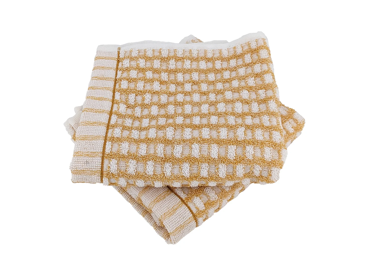 Lot de 2 serviettes invité 33x50 cm pur coton collection GLOW jaune