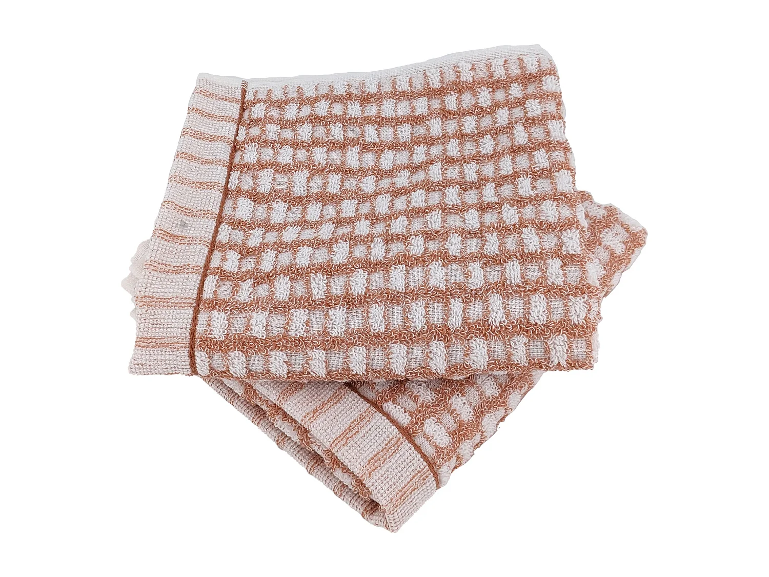 Lot de 2 serviettes invité 33x50 cm pur coton collection GLOW marron