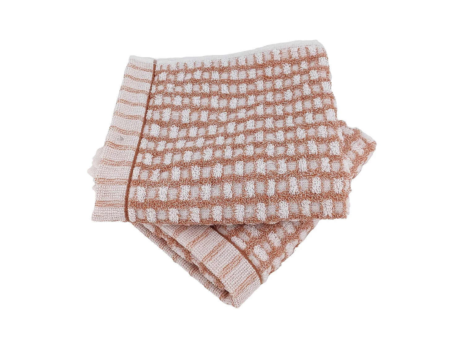 Lot de 2 serviettes invité 33x50 cm pur coton collection GLOW marron