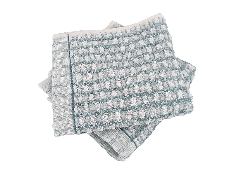 Lot de 2 serviettes invité 33x50 cm pur coton collection GLOW vert