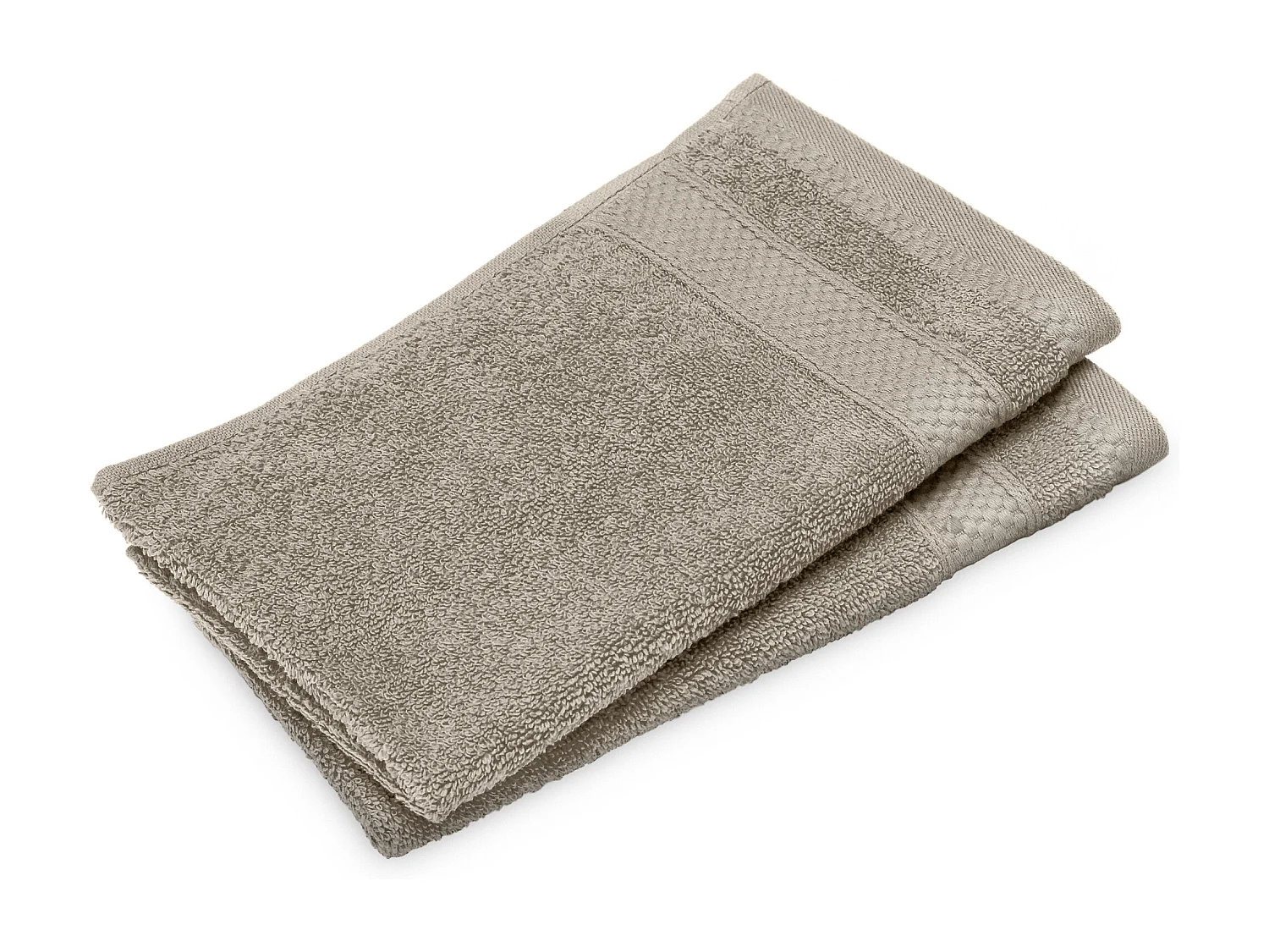 Lot de 2 serviettes invité coton 550 g/m2 30x50cm NAÏA beige Chanvre