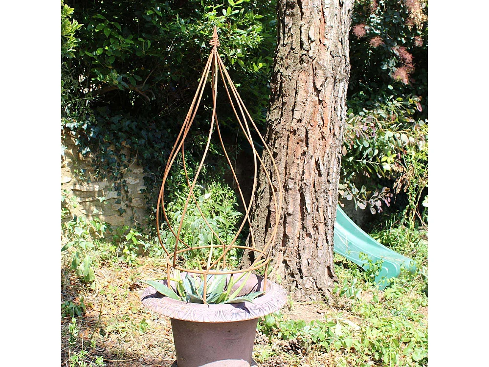 Topiaire en fer forgé rouillé (Lot de 2)