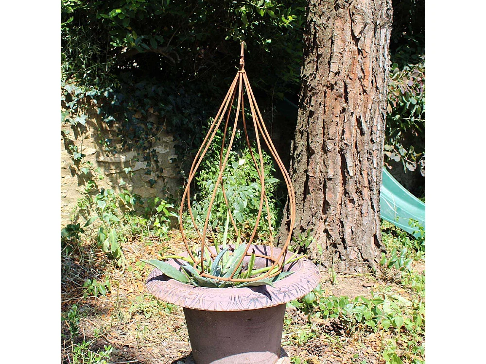 Topiaire en fer forgé rouillé (Lot de 2)