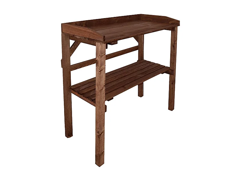 Table à rempoter en pin Nature Teinté marron