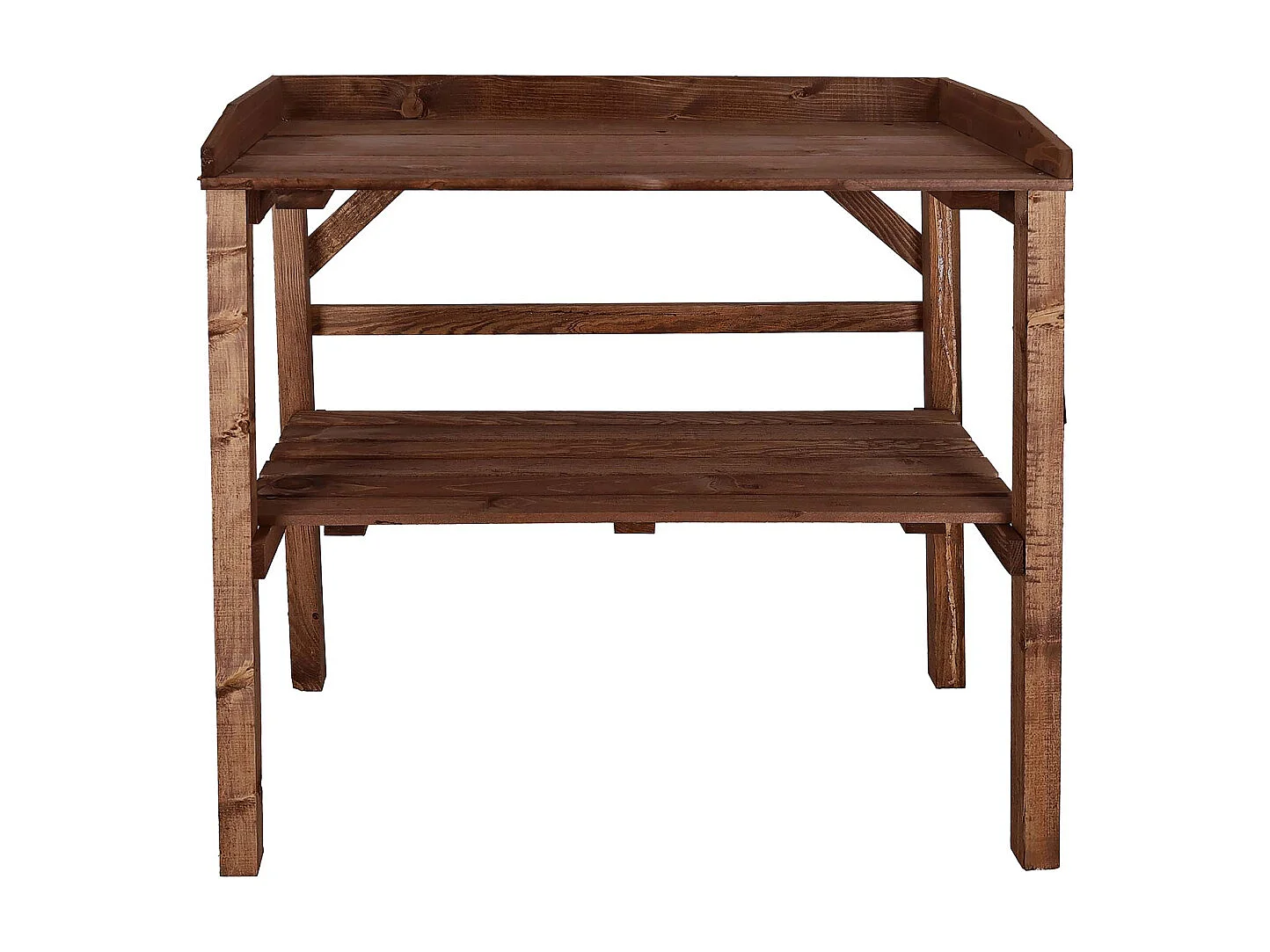 Table à rempoter en pin Nature Teinté marron