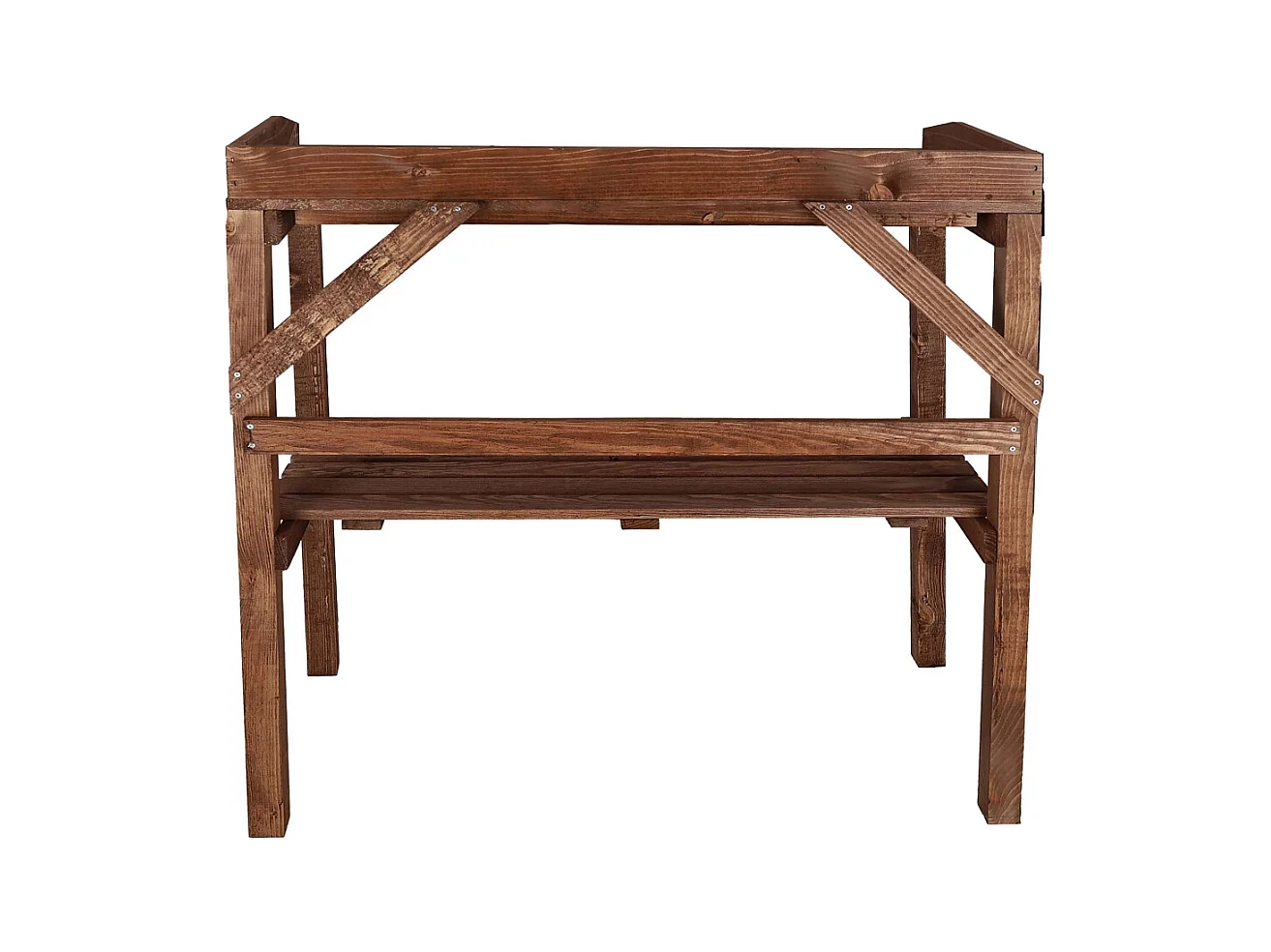 Table à rempoter en pin Nature Teinté marron