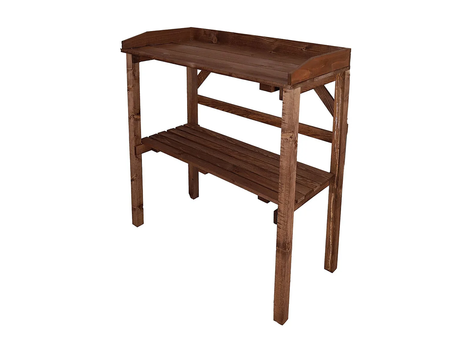 Table à rempoter en pin Nature Teinté marron