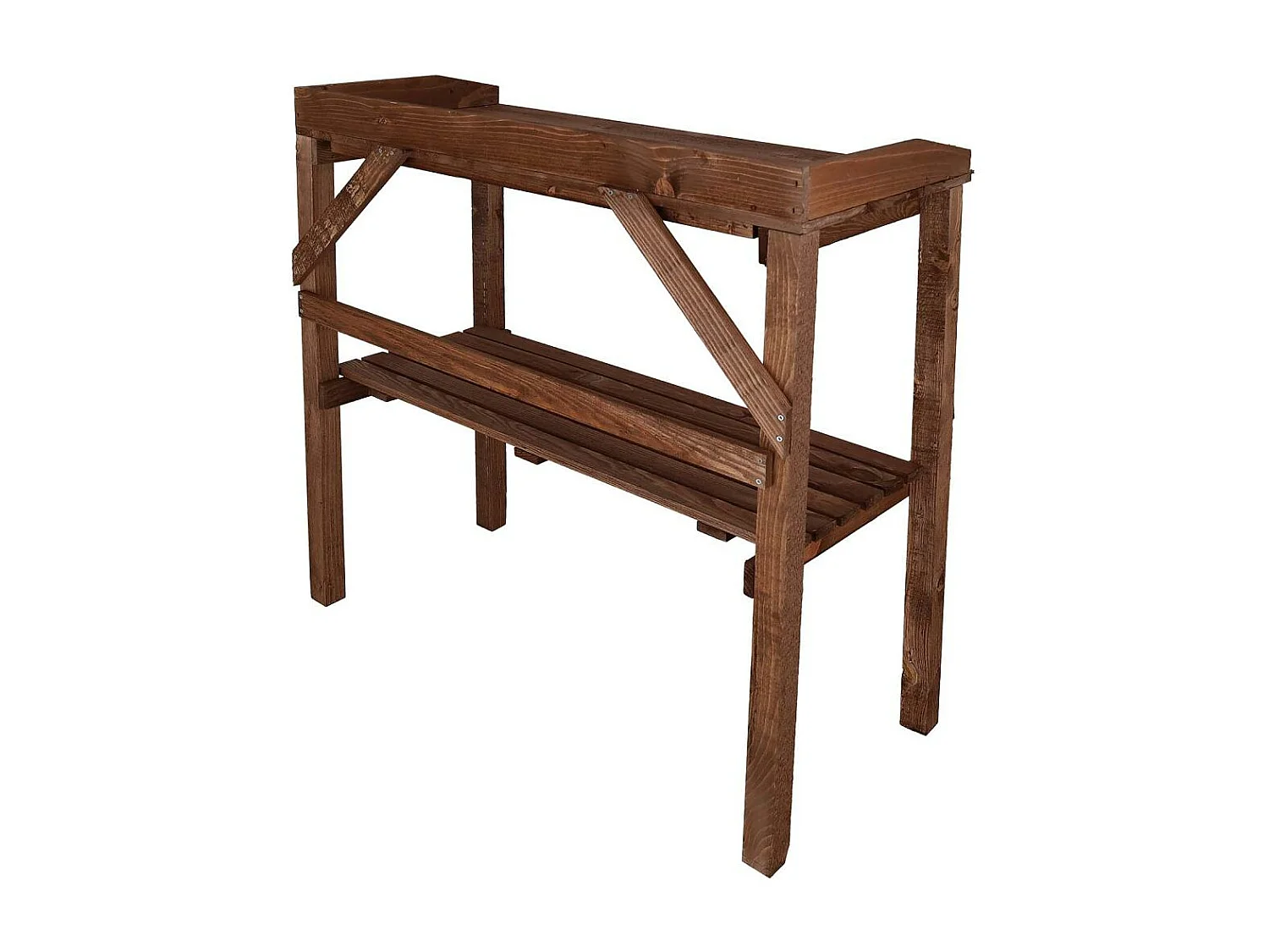 Table à rempoter en pin Nature Teinté marron