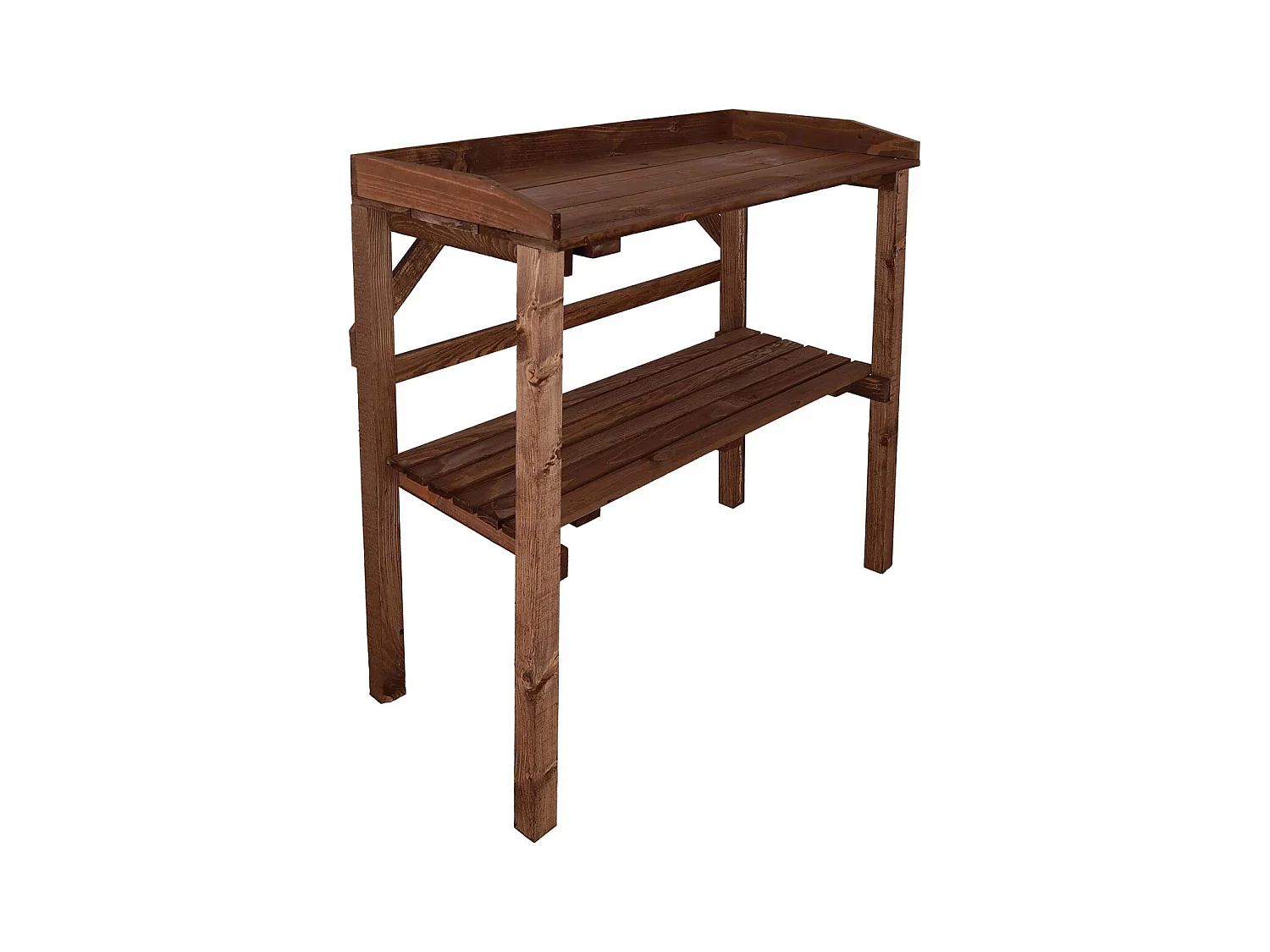 Table à rempoter en pin Nature Teinté marron
