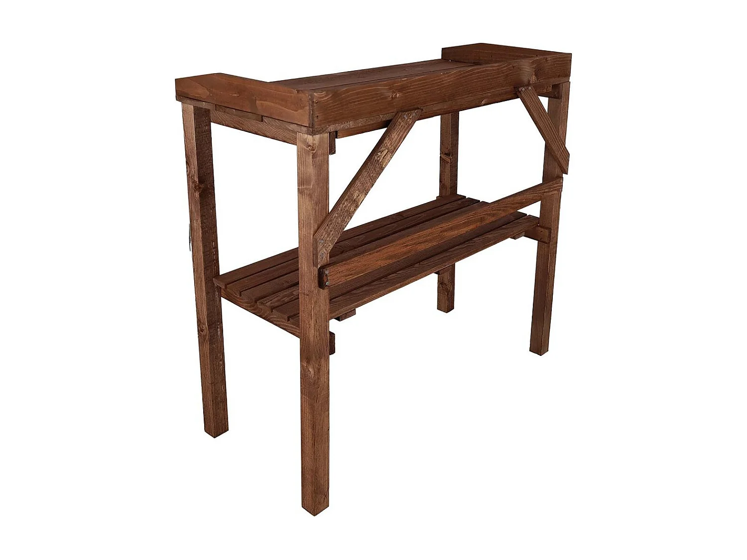 Table à rempoter en pin Nature Teinté marron